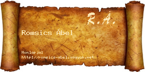 Romsics Ábel névjegykártya
